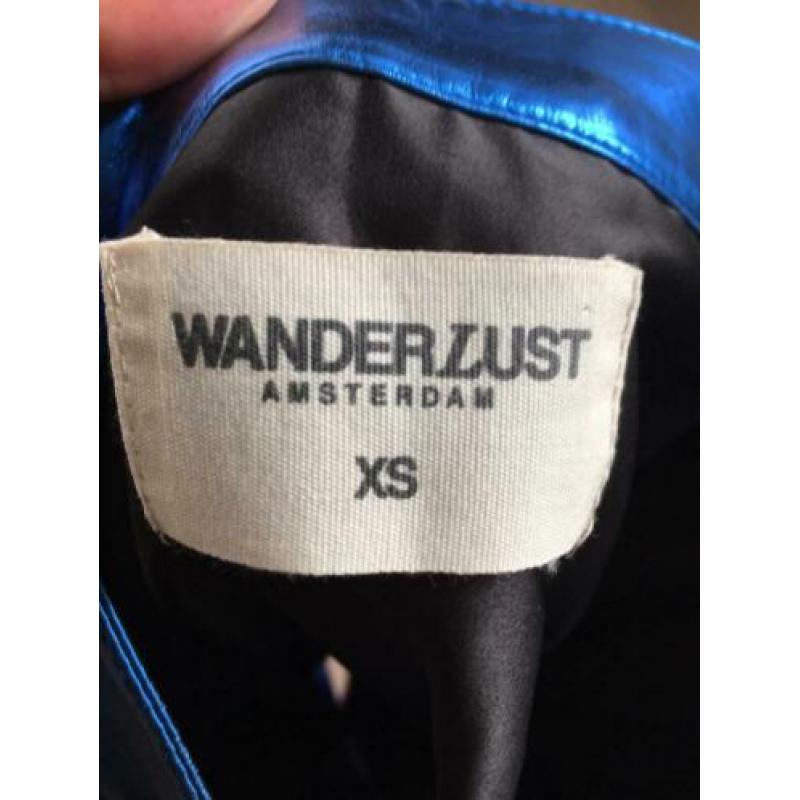 Wanderlust Amsterdam metallic blauw minirok XS