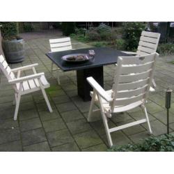 Te koop 4 Herlag terrasstoelen igst. wit