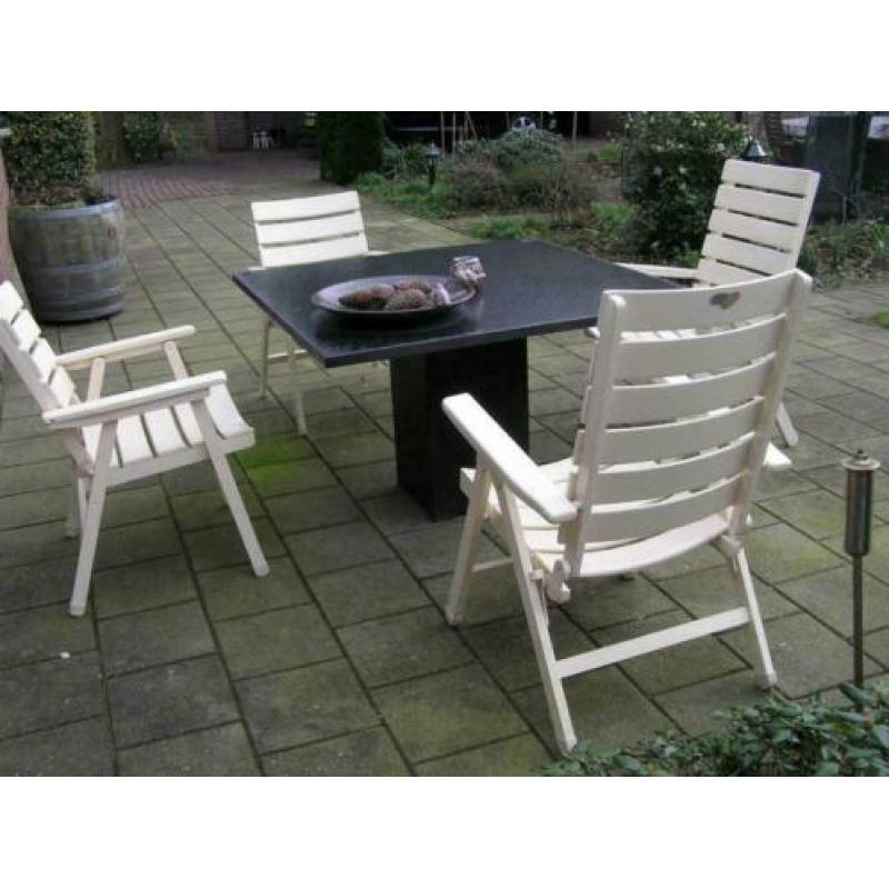 Te koop 4 Herlag terrasstoelen igst. wit