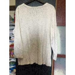 Beige bloem dames top , maat: xl