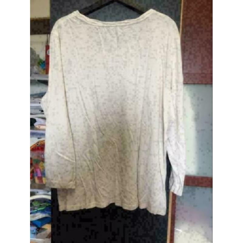 Beige bloem dames top , maat: xl