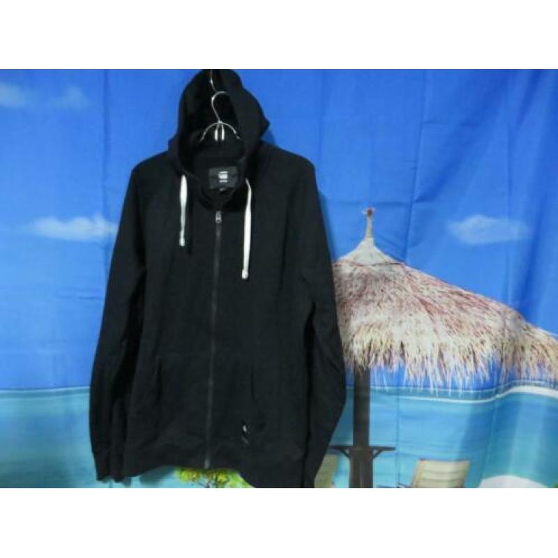 zwart dikker fleece hoodie vest mt XXL mt 54 G star Raw