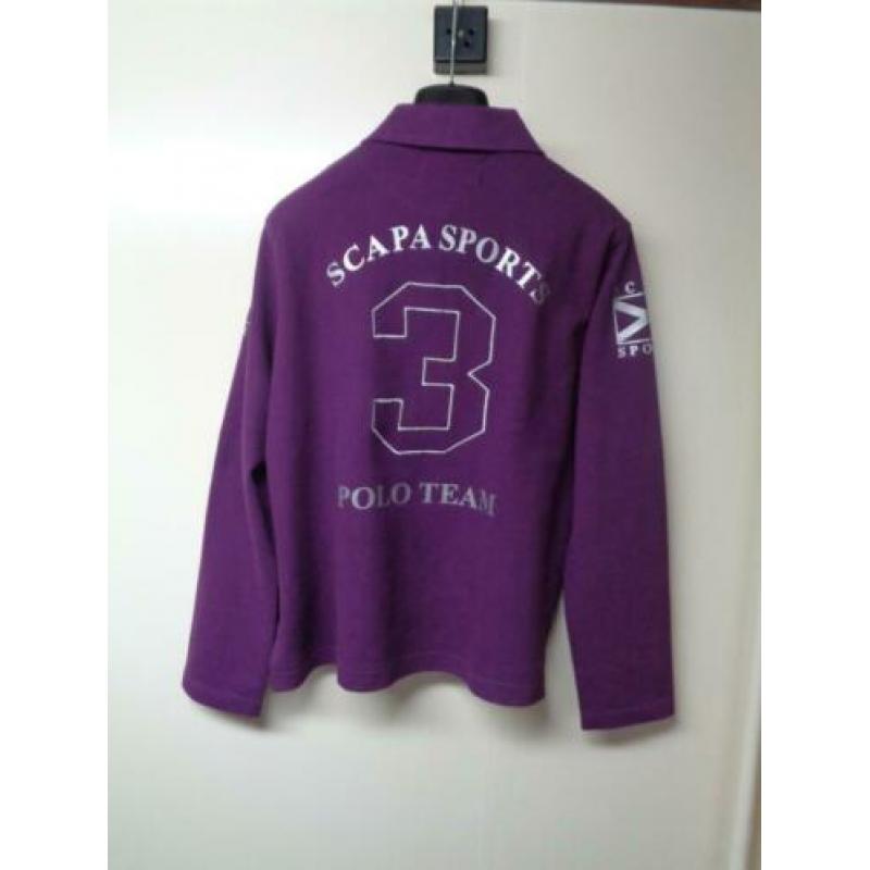 SCAPA paars/zilver poloshirt met lange mouw