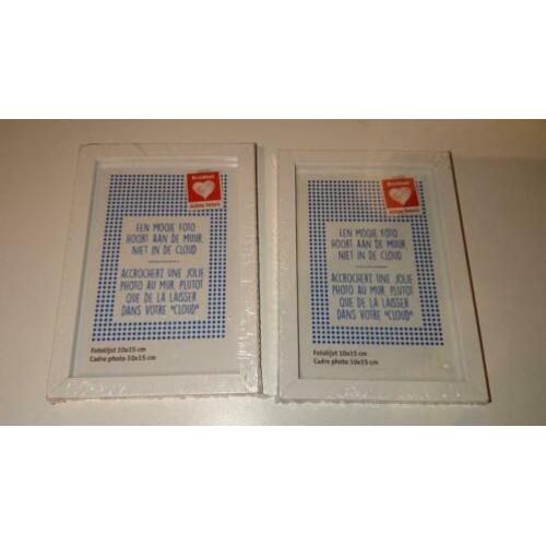 2 fotolijst Kruidvat wit 10x15 cm fotolijstjes NIEUW