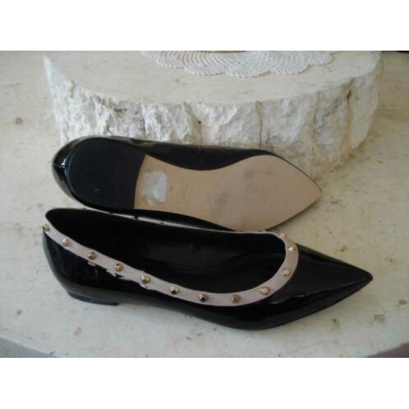 DUNE zwarte lak ballerinas maat 40