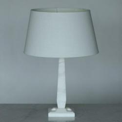 KLASSIEKE SCHEMERLAMP WIT MARMER minimalisme retro ca. 1980