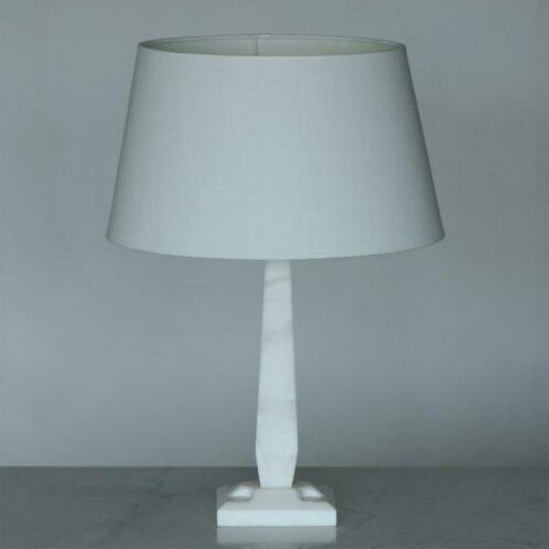 KLASSIEKE SCHEMERLAMP WIT MARMER minimalisme retro ca. 1980