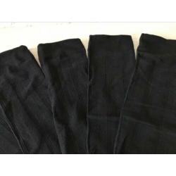 3 paar zwarte kniekousjes/pantykousjes met werkje ....nieuw.