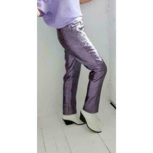 ? NIEUW ? GESTUZ | Geweldige lila metallic broek - MT 36