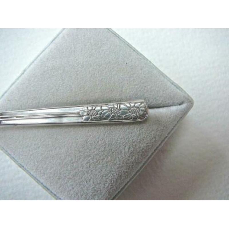 Zilveren oude antieke Broche lang fantasie model 800 zilver