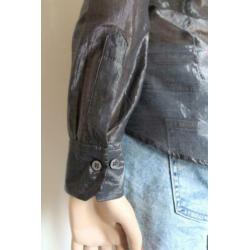 Drykorn metallic grijze blouse M nieuw ~ Vintage Selection