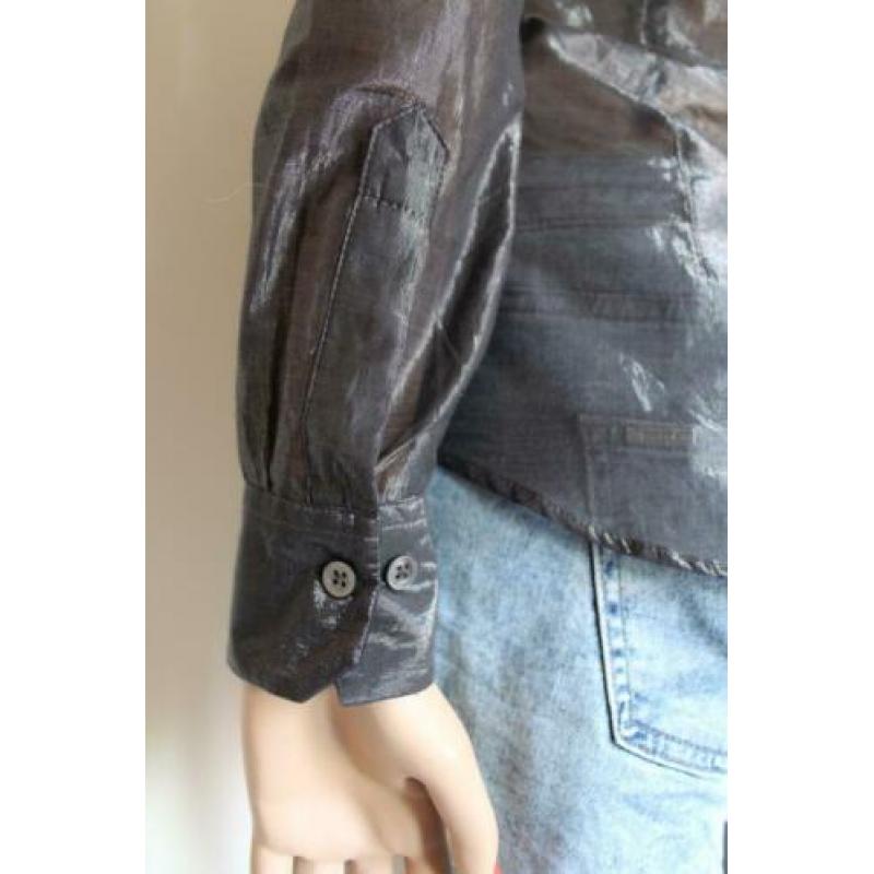 Drykorn metallic grijze blouse M nieuw ~ Vintage Selection