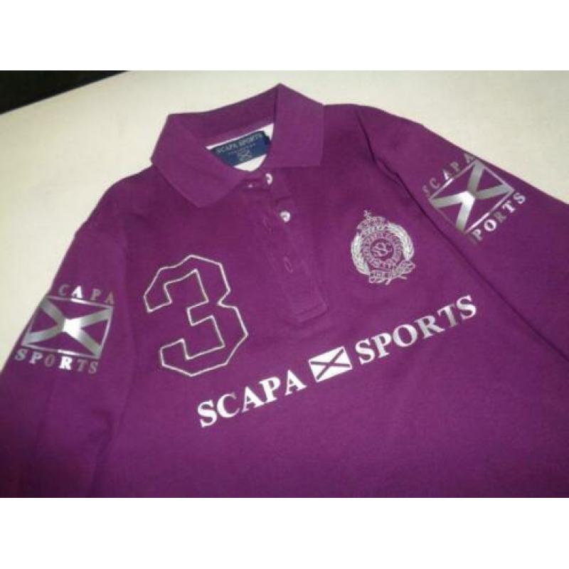 SCAPA paars/zilver poloshirt met lange mouw