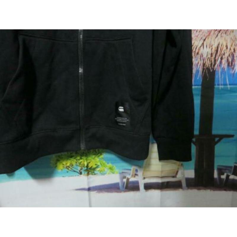 zwart dikker fleece hoodie vest mt XXL mt 54 G star Raw