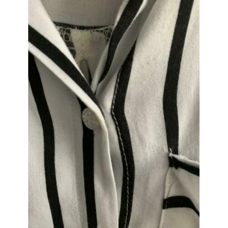 Blouse zwart/wit gestreept Distrikt ~ maat XS