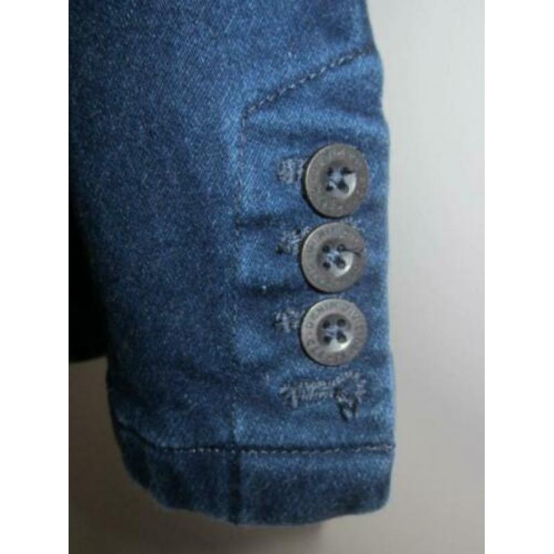 43: Colbert jasje, donkerblauw stretch spijkerstof Maat S