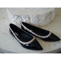 DUNE zwarte lak ballerinas maat 40