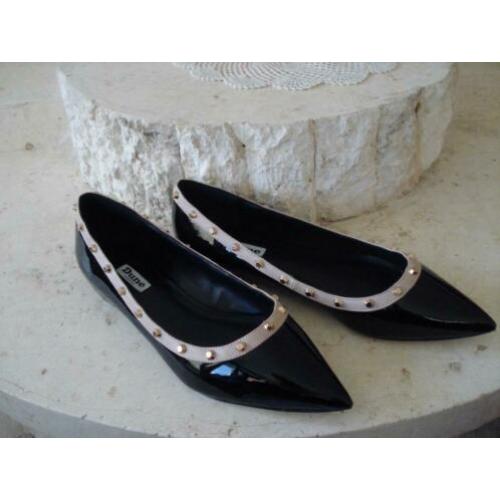 DUNE zwarte lak ballerinas maat 40