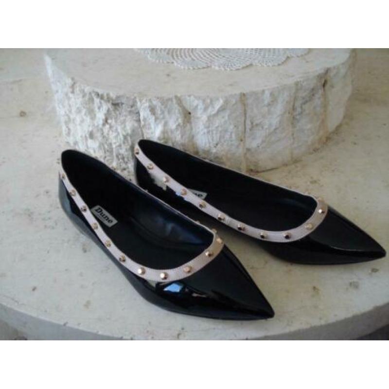 DUNE zwarte lak ballerinas maat 40