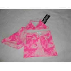 Nieuwe 3-delige bikini met pareo maat 110 Lentiggini