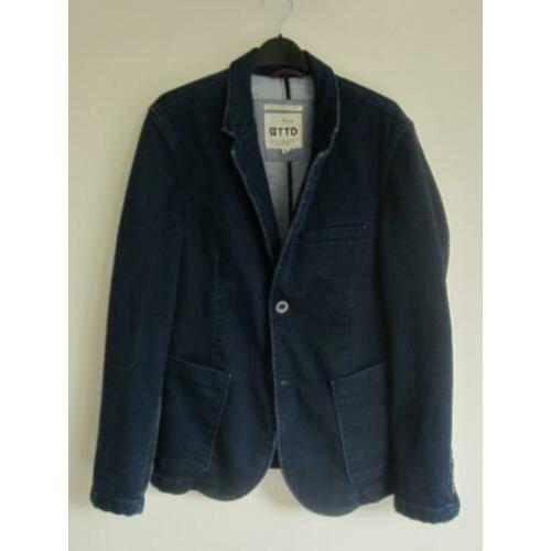 43: Colbert jasje, donkerblauw stretch spijkerstof Maat S