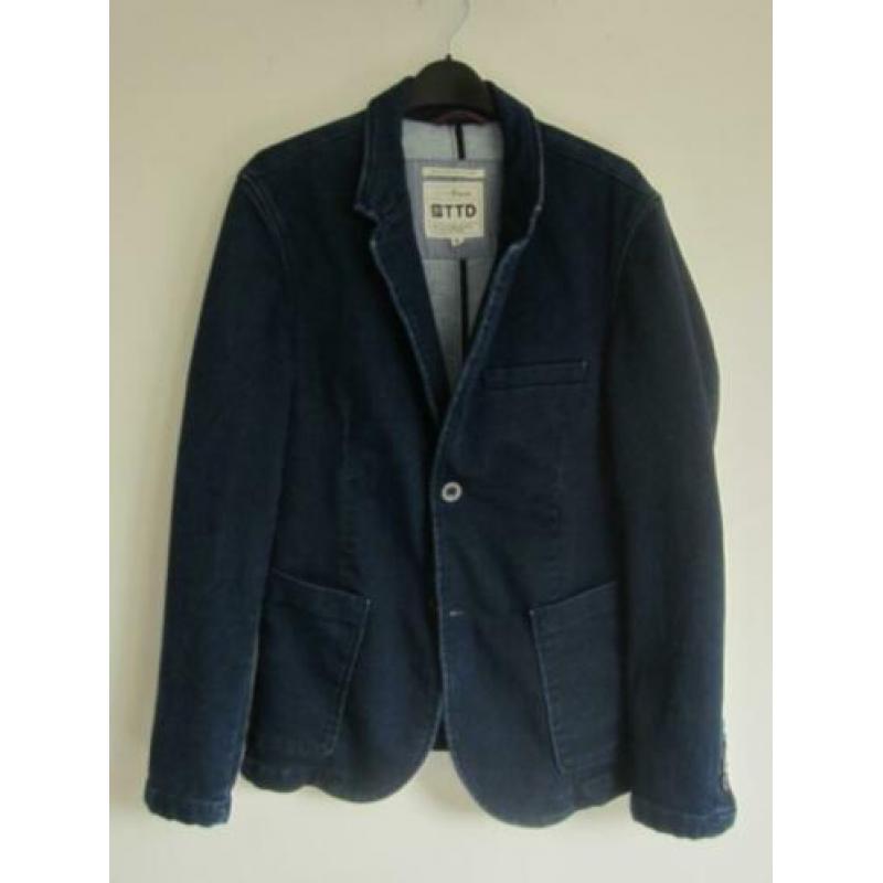43: Colbert jasje, donkerblauw stretch spijkerstof Maat S