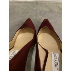 Jimmy Choo !! Maat 40 !! bordeaux rode suede hakken