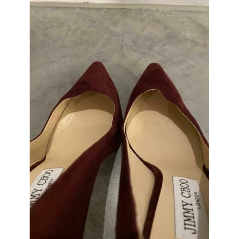 Jimmy Choo !! Maat 40 !! bordeaux rode suede hakken