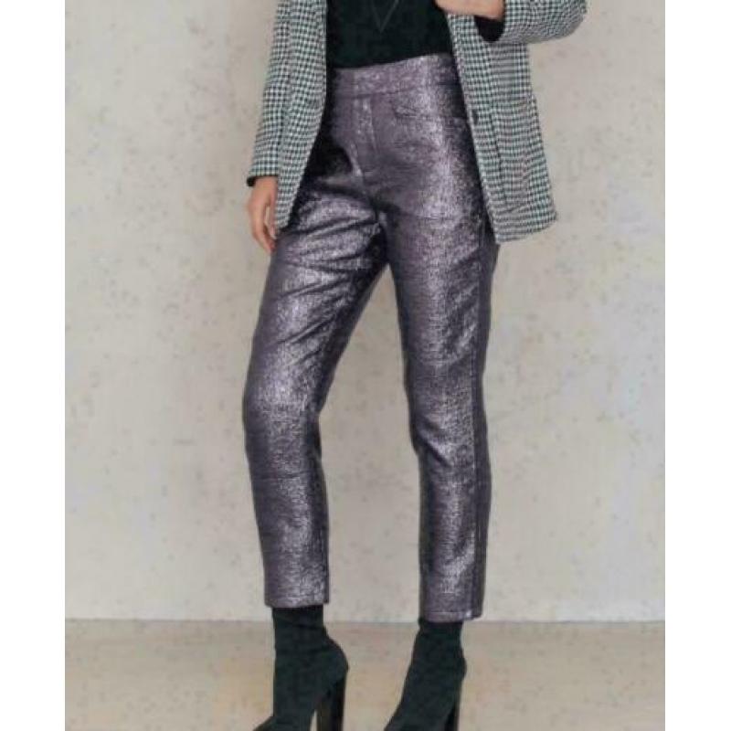 ? NIEUW ? GESTUZ | Geweldige lila metallic broek - MT 36