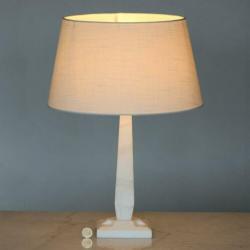 KLASSIEKE SCHEMERLAMP WIT MARMER minimalisme retro ca. 1980