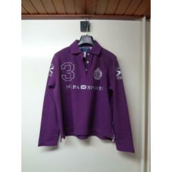 SCAPA paars/zilver poloshirt met lange mouw