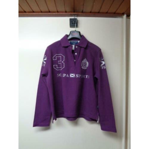 SCAPA paars/zilver poloshirt met lange mouw