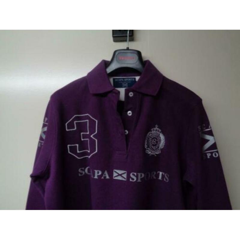 SCAPA paars/zilver poloshirt met lange mouw
