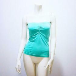 Top turquoise blauw strapless zomer stretch mt. 36 S: 5,-