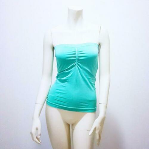 Top turquoise blauw strapless zomer stretch mt. 36 S: 5,-