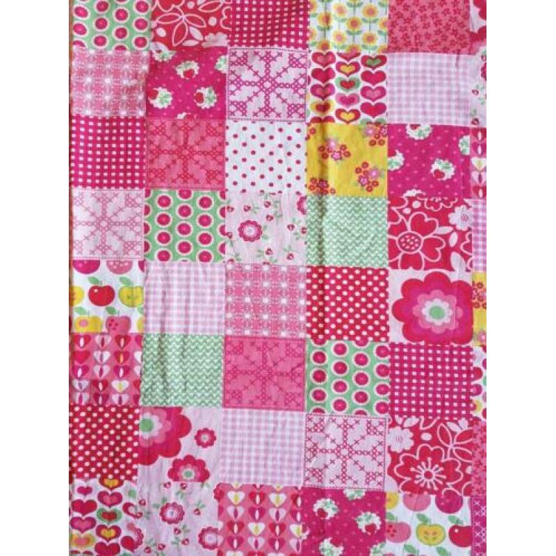 Lap retro blok stof patchwork rood