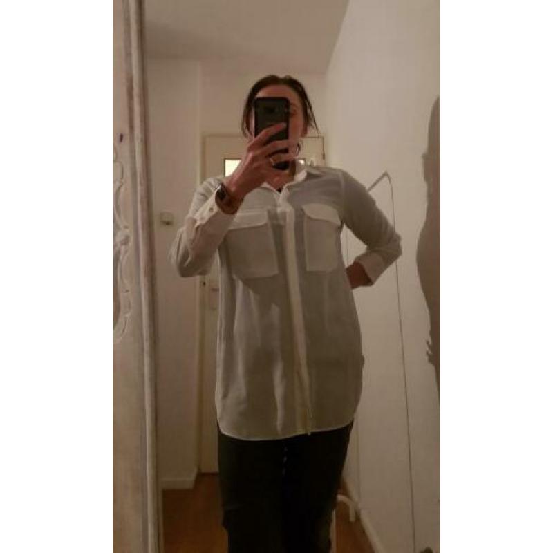 Witte doorzichtige blouse