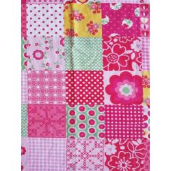 Lap retro blok stof patchwork rood