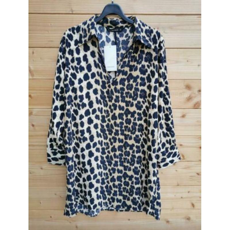 ZARA overhemdjurk met panterprint mt. L