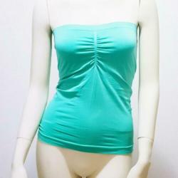 Top turquoise blauw strapless zomer stretch mt. 36 S: 5,-