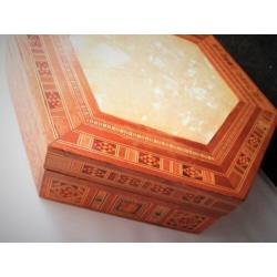 Kistje van Hout~6-kantig Mozaiek Motief~Houten Box~Trommel