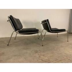 Piero Lissoni Frog vintage design leren fauteuils stoelen