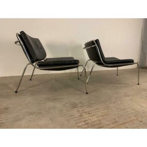 Piero Lissoni Frog vintage design leren fauteuils stoelen