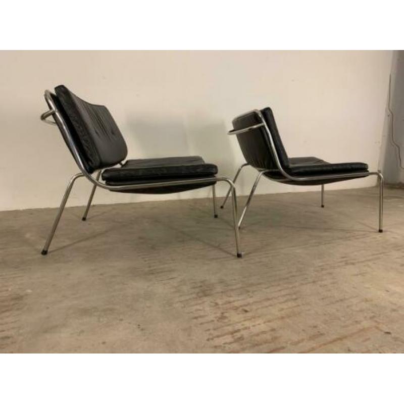 Piero Lissoni Frog vintage design leren fauteuils stoelen