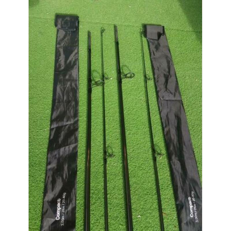 2x Ctec shadow carp compact 10ft 2Lb nieuw staat