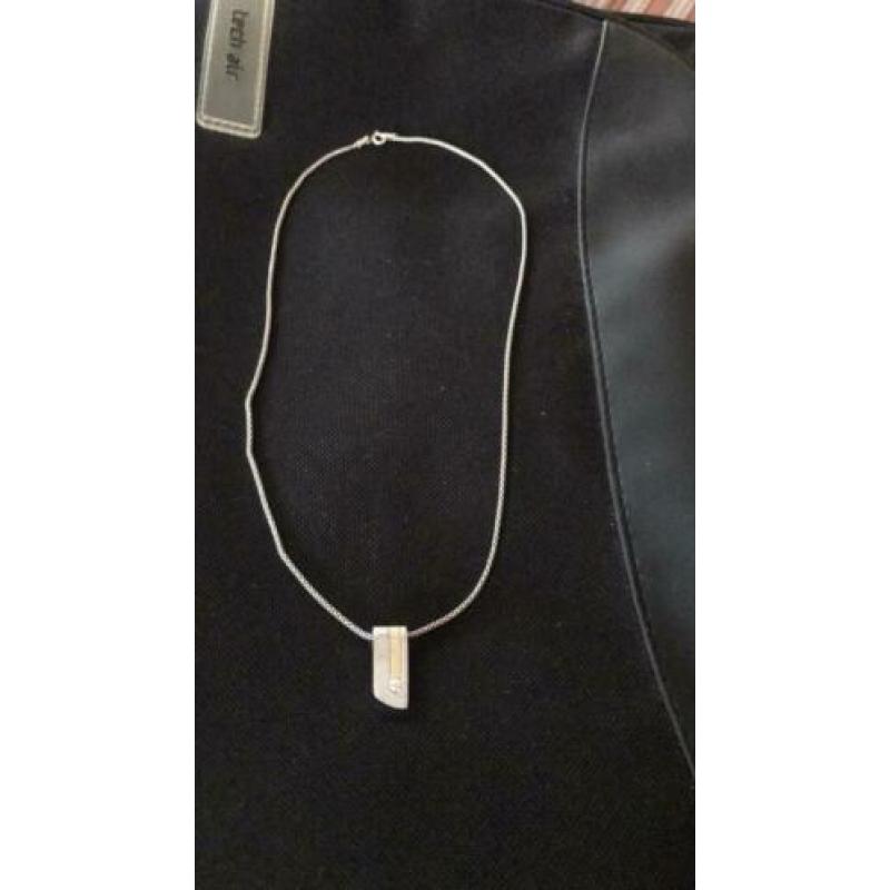 Ketting met hanger zilver met goud