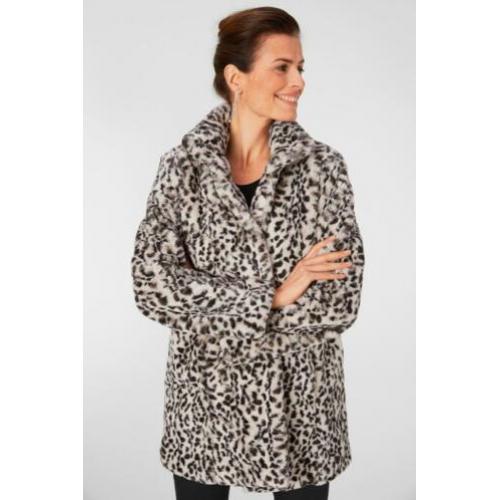 (C44) Nieuwe bontjas in luipaardlook faux fur nep. Maat 36