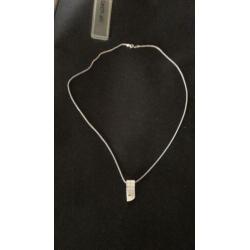 Ketting met hanger zilver met goud