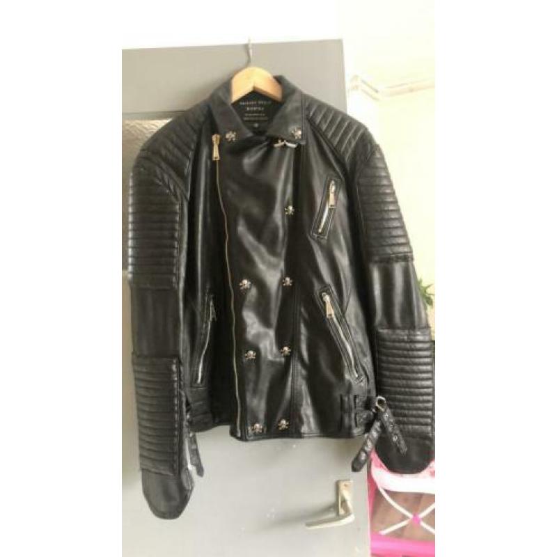 Philipp Plein leren jas herenmaat 56