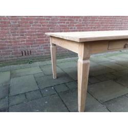 Oude grote teak eettafel 249x100x78 ONBEHANDELD